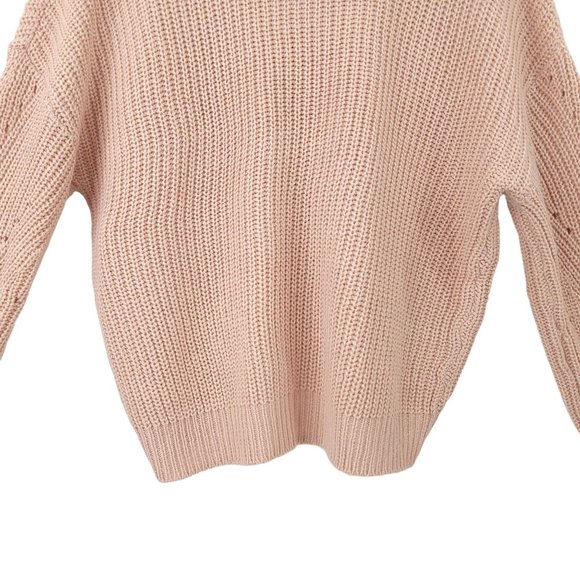 Poof Apparel Light Pink 3 Button Knit V Neck Cardigan Womens M Long Sleeve NEW - Picture 13 of 15